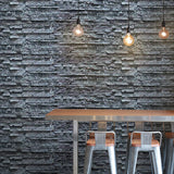 Faux Stone Panel- Light-Weight, Durable and Waterproof(45.6 sqft) 8pc/box【BLACK SLATE】 - Urban Décor