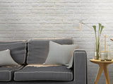 Faux Stone Panel- Light-Weight, Durable and Waterproof(45.6 sqft) 8pc/box【Vintage White brick】 - Urban Décor