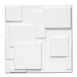 Wall Puzzle - 3D Decorative Panels with Magic Tape - Modern Square (12pcs, 32sqft) - Urban Décor
