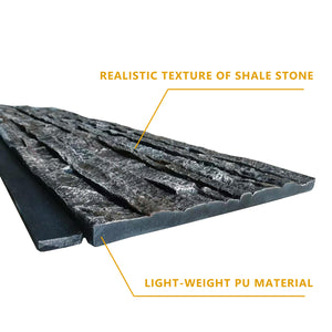 Faux Stone Panel- Light-Weight, Durable and Waterproof(45.6 sqft) 8pc/box【BLACK SLATE】 - Urban Décor