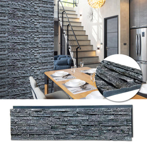 Faux Stone Panel- Light-Weight, Durable and Waterproof(45.6 sqft) 8pc/box【BLACK SLATE】 - Urban Décor