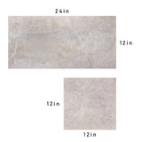 Urban Industrial Wall Tiles for Backsplash Bathroom Kitchen and Living Room, Easy Peel & Stick, 12"x24" (8pcs/Box, 16sqft) (Grey Granite)