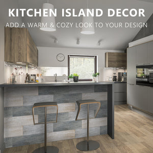 MagicWood - Flexible Wood Panels with Adhesive Backing (4.6sqft) (Mixed Grey) - Urban Décor