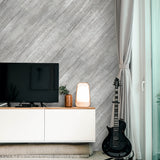 Vinyl Wall Panels- Vintage Wood Pattern (Light Grey) Easy Peel and Stick self Adhesive Tiles for Kitchen Island Bedroom Doorways Backsplash Planks