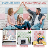 Macaron Color 3D Wall Panels With Double-sided Tape (12in x 12in, 10pcs) [Wave] [White] - Urban Décor