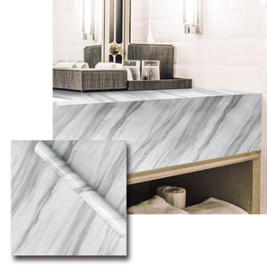 Modern Wallpaper - Grey Marble(2' x 8' / 2 pcs, 32 sqft) - Urban Décor