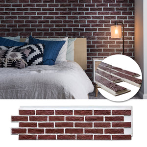 Faux Stone Panel- Light-Weight, Durable and Waterproof(45.6 sqft) 8pc/box【Vintage Red brick】 - Urban Décor