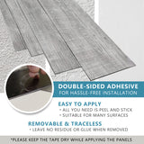 Vinyl Wall Panels- Vintage Wood Pattern (Light Grey) Easy Peel and Stick self Adhesive Tiles for Kitchen Island Bedroom Doorways Backsplash Planks