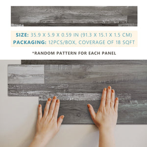 Vinyl Wall Panels - Vintage Wood Pattern With Removable Reusable Traceless Double-sided Tape - Urban Décor