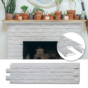 Faux Stone Panel- Light-Weight, Durable and Waterproof(45.6 sqft) 8pc/box【Vintage White brick】 - Urban Décor