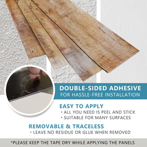 Vinyl Wall Panels - Vintage Wood Pattern(Flame Maple) Easy Peel and Stick self Adhesive Tiles for Kitchen Island Bedroom Doorways Backsplash Planks