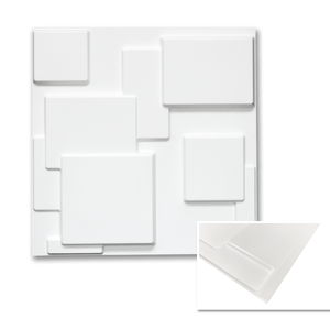 Wall Puzzle - 3D Decorative Panels with Magic Tape - Modern Square (12pcs, 32sqft) - Urban Décor